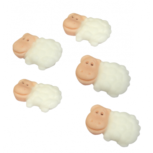 Cukrowe owieczki wielkanocne dekoracja na babeczki wielkanoc święta 5 szt